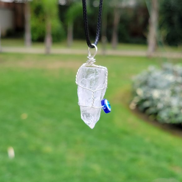 Clear Quartz Evil Eye Pendant - Picture 4 of 6